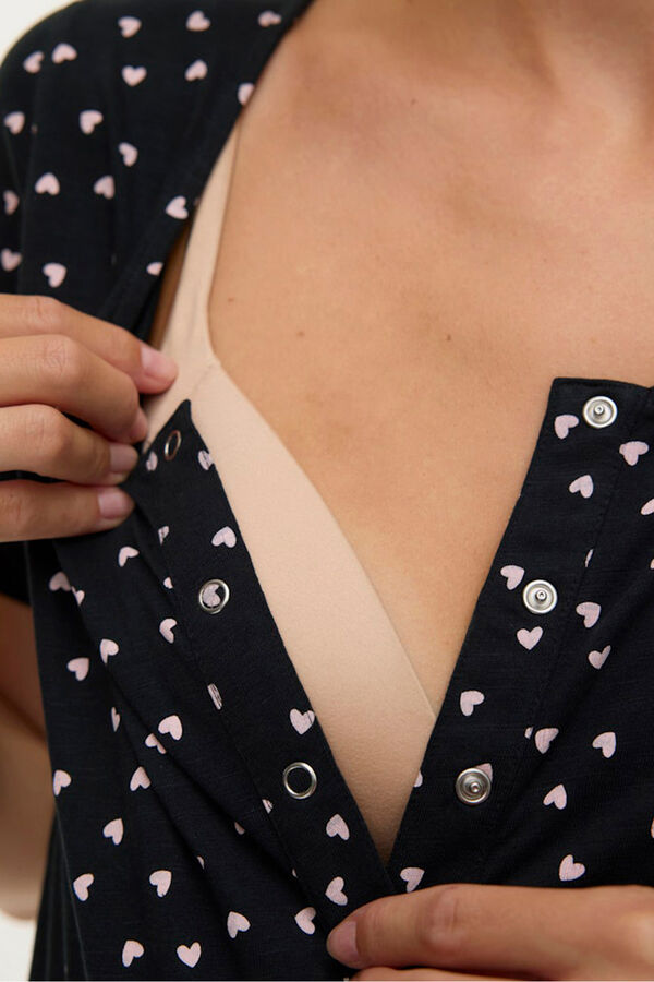 Mamalicious Camis&oacute;n de manga corta maternity y lactancia negro