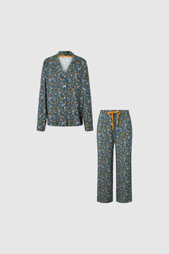 Womensecret Set pijama estampado floral  azul