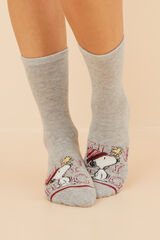 Womensecret 3er-Pack Socken Baumwolle Snoopy Grau mit Print
