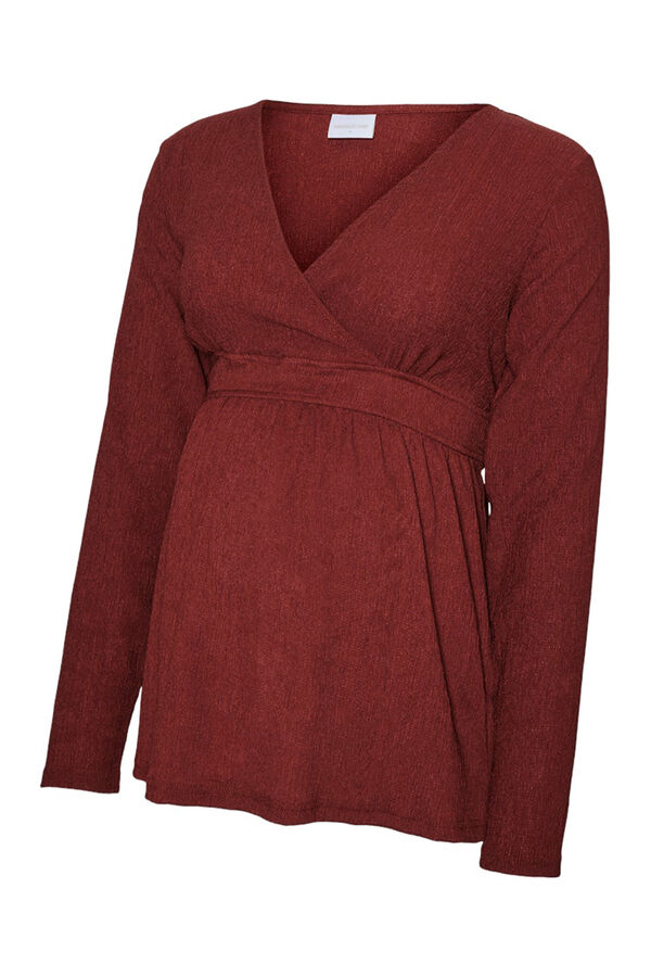 Mamalicious Top de maternity e amamenta&ccedil;&atilde;o de manga comprida  castanho