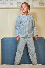 Gocco Pijama de raias com contraste azul azul