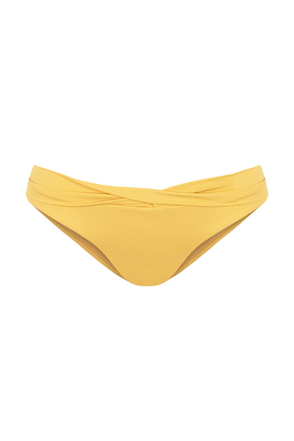 Womensecret Culotte bikini froncée jaune jaune