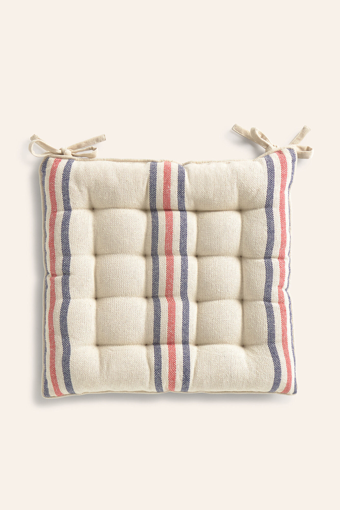 Hocker-Kissen – Quadratische Sitzauflage 30x30x3 Cm, Baumwoll-Leinen Bezug, Schaumstofffüllung, Mit Befestigungsbändern – Für Büro, Küche, Terrasse, Garten – Waschbar, Rutschfest