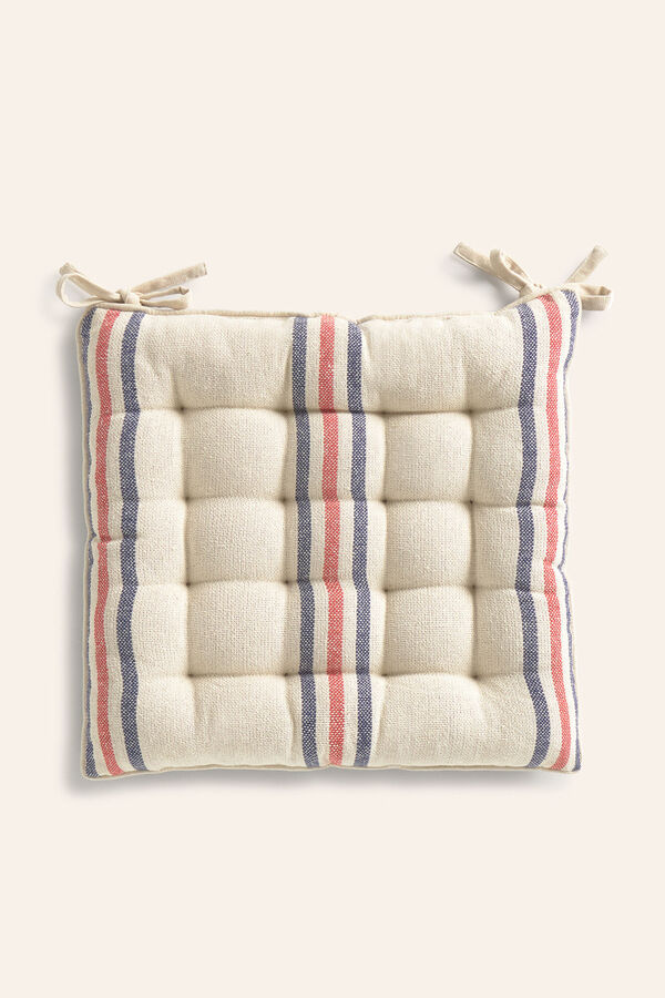 Calma House Kvadratni jastuk za stolicu na plave i crvene pruge Mont 40x40x4 Žuta