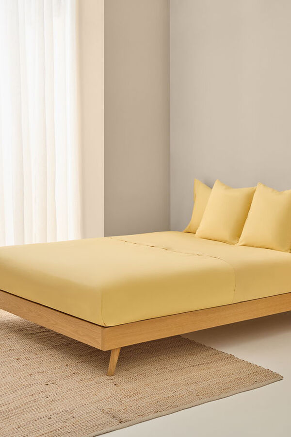 Textura Funda n&oacute;rdica algod&oacute;n org&aacute;nico amarillo