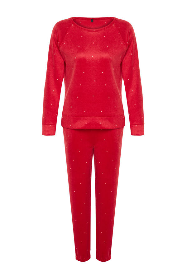 Trendyol Conjunto pijama polar rojo lunares&nbsp; rojo