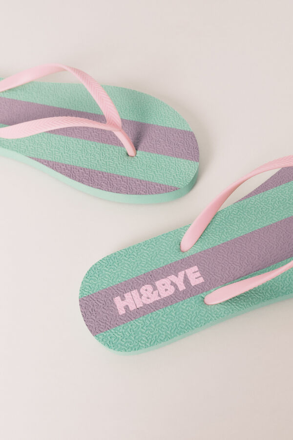 HI&BYE Green striped sandal green
