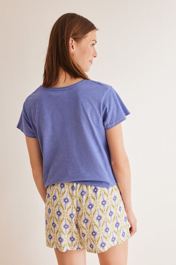 Womensecret Ikat geometric print shorts blue