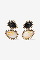 Vilanova Brincos Maxi de Acr&iacute;lico Bicolor amarelo