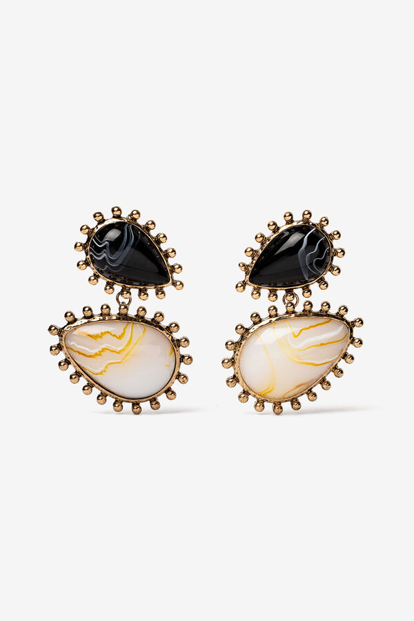 Vilanova Brincos Maxi de Acr&iacute;lico Bicolor amarelo