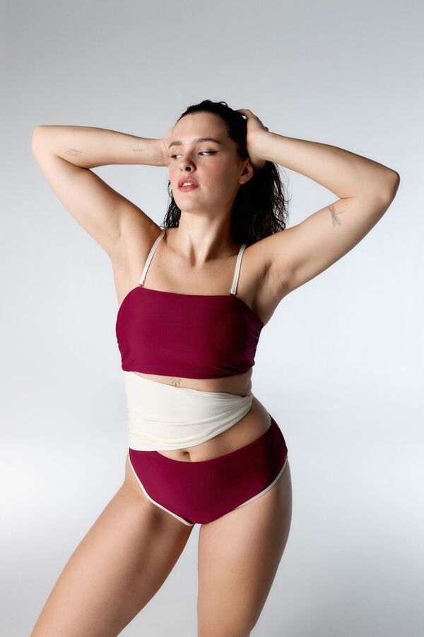 Black Limba&nbsp; Tahit&iacute; bandeau swimwear printed