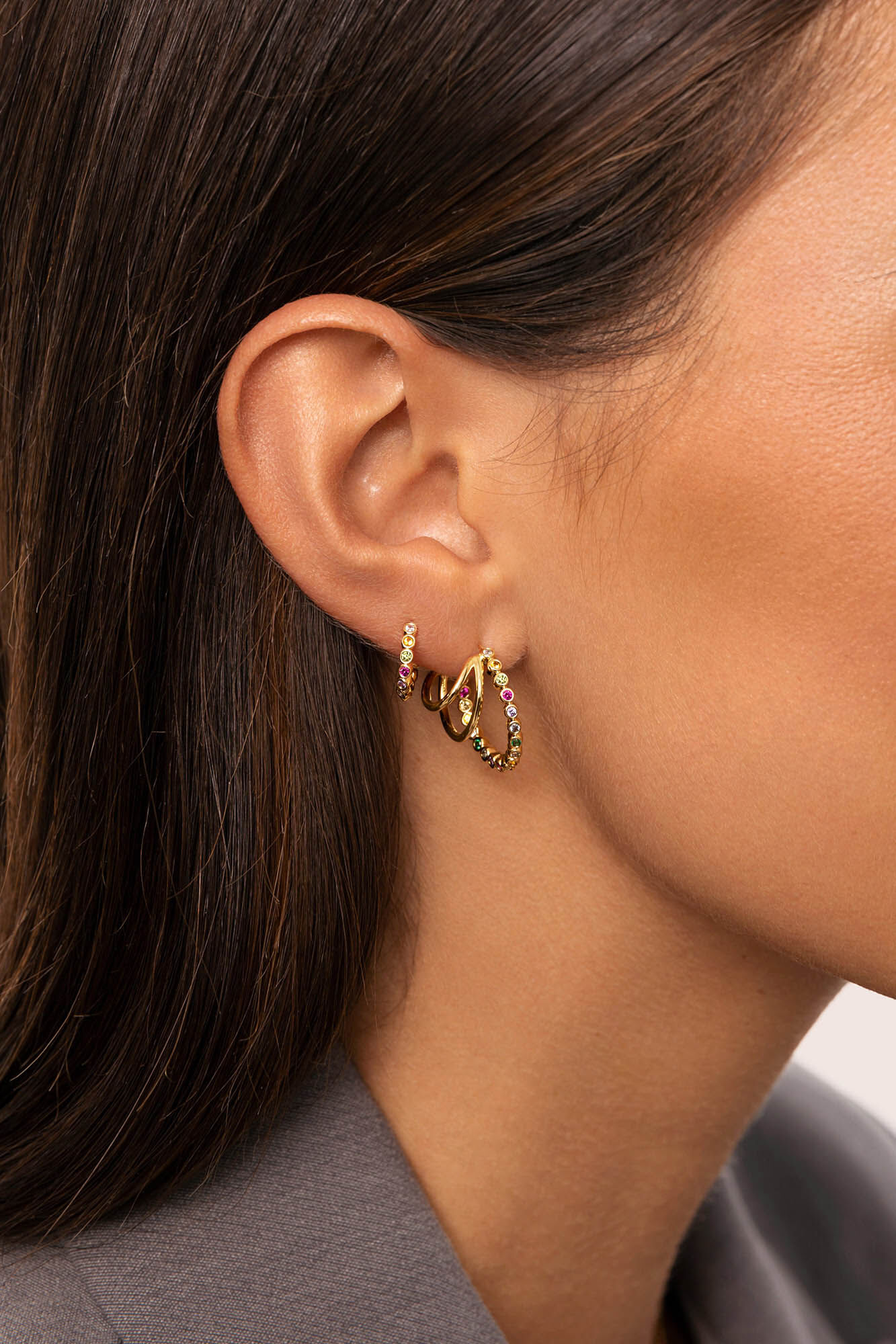 Singularu Vergoldeter, lockerer Orbit-Creolen-Ohrring