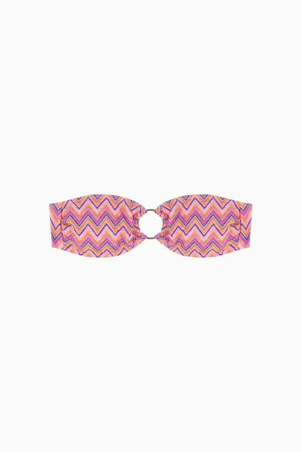 Cotton Sail Zigzag ring bandeau bikini top printed