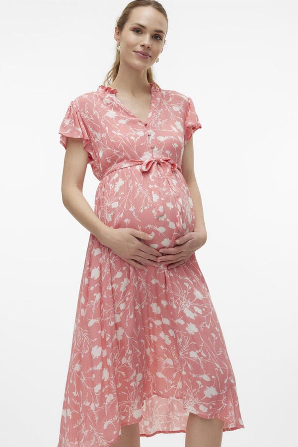Womensecret Vestido midi maternity e amamentação  rosa