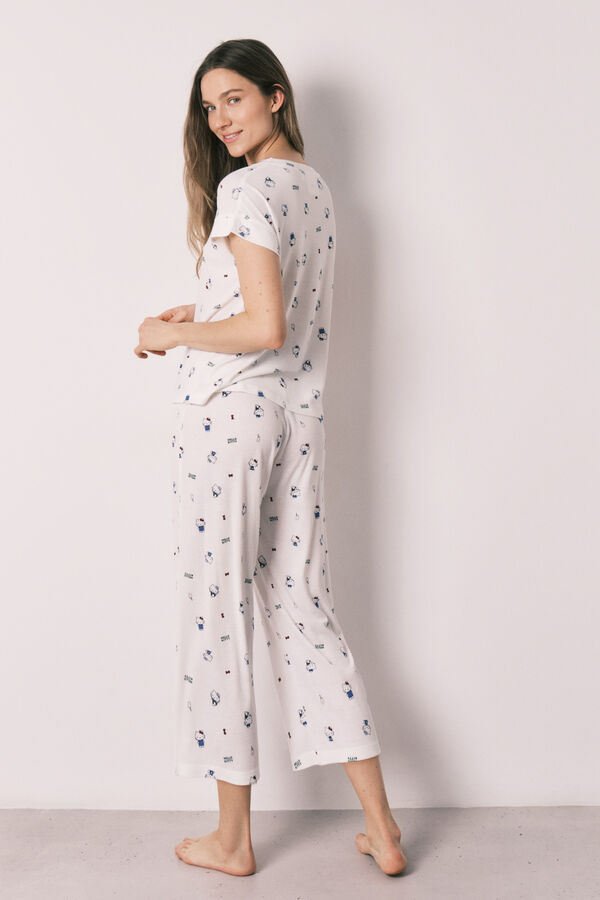 Women'secret Short sleeve pyjamas HELLO KITTY white