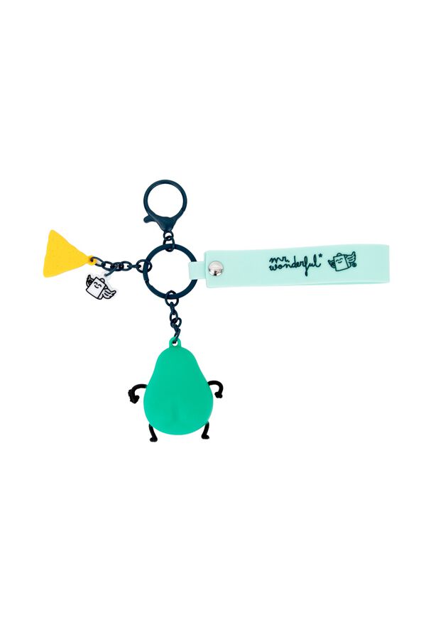 Mr. Wonderful Avocado charm key ring printed