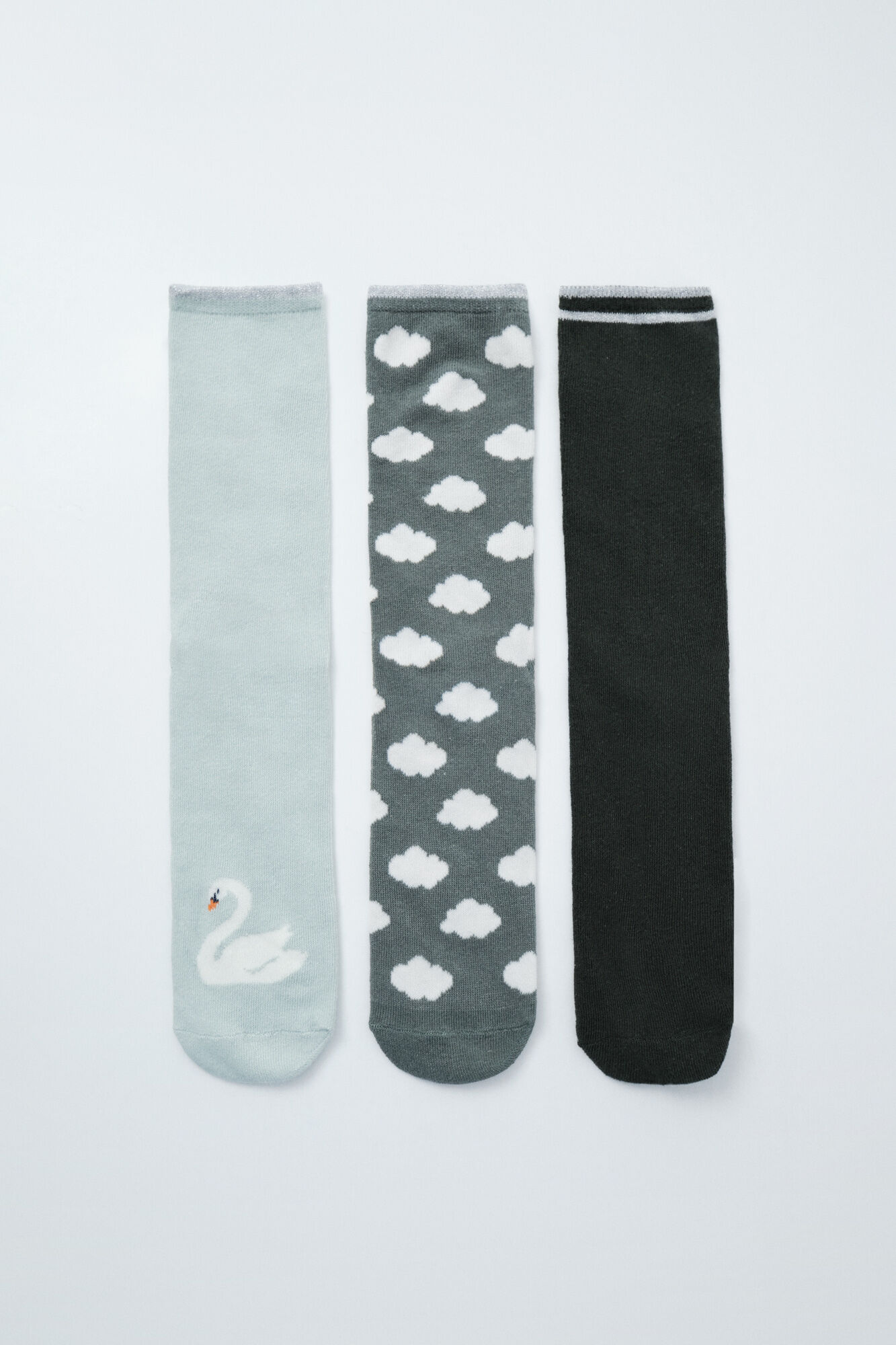 Women'secret Green lurex 3-pack long socks