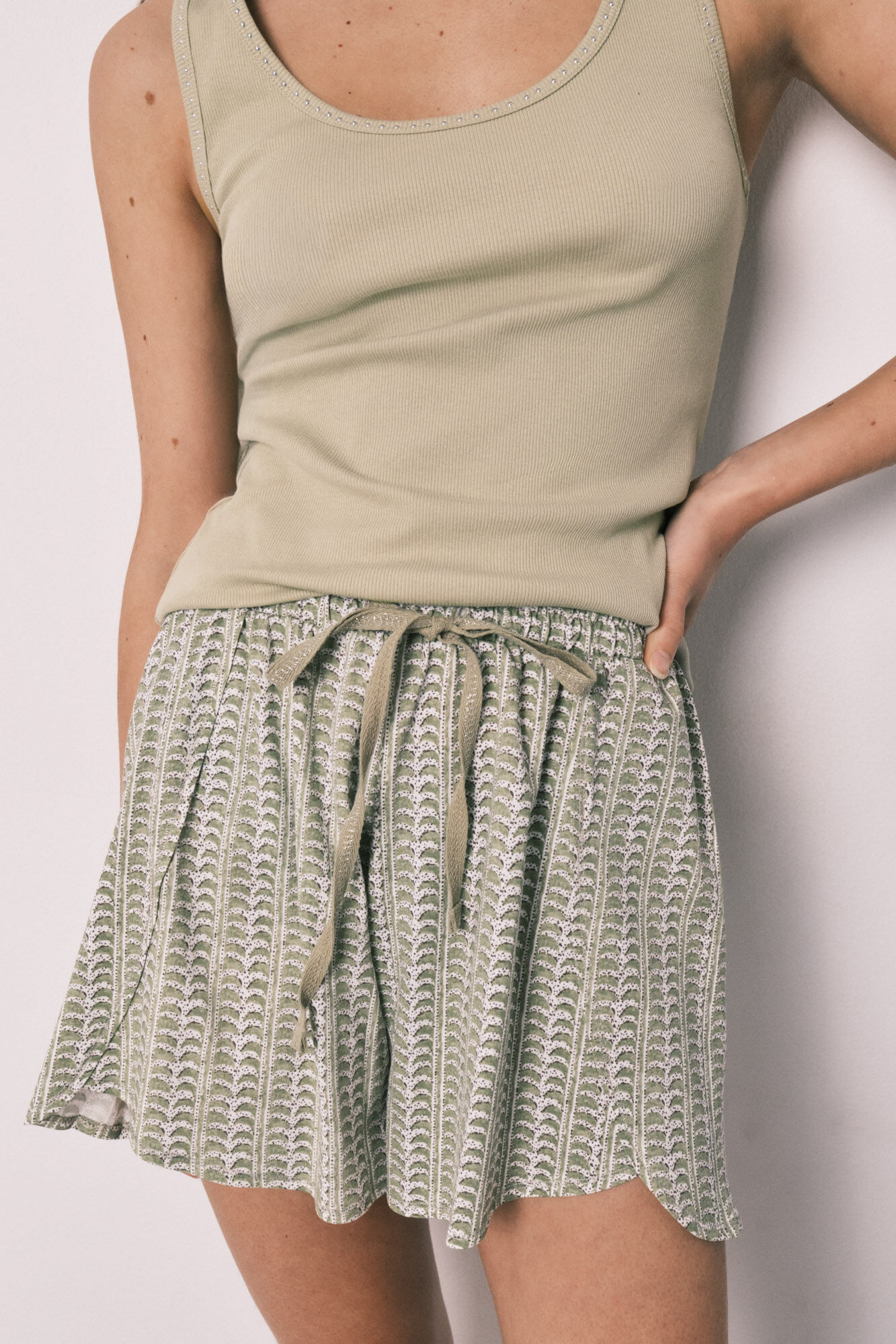 Women'secret Green cotton short pyjamas