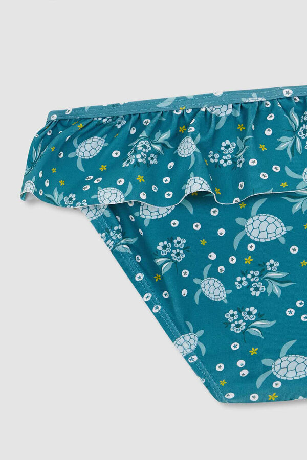 Womensecret Turquoise turtle print swim pants kék