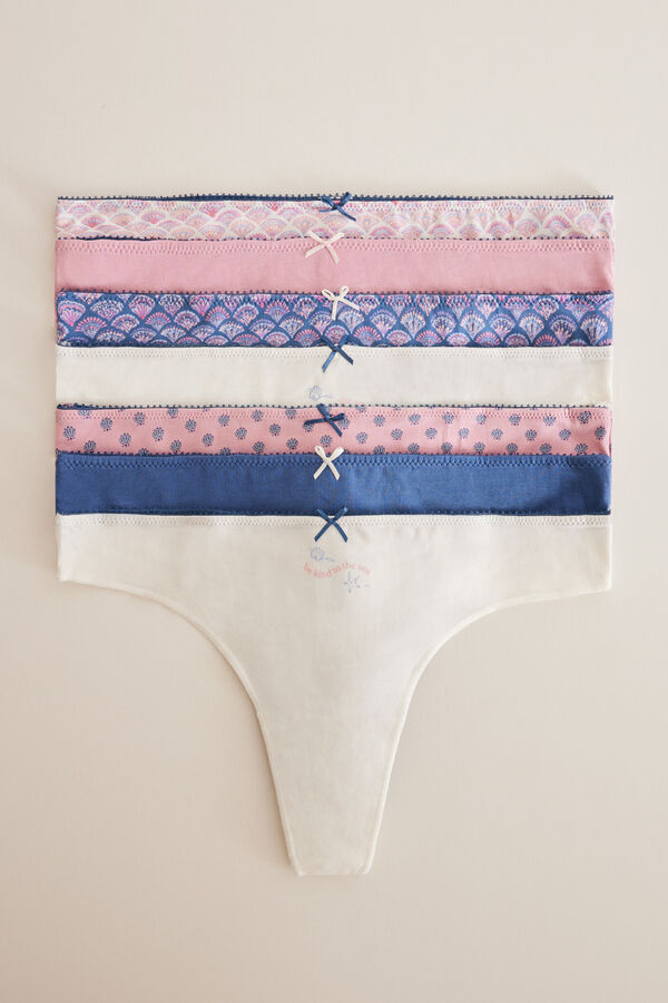 Womensecret 7-pack printed Brazilian panties pink