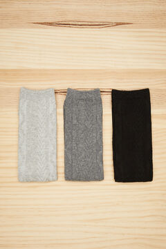 Womensecret 3-pack grey cable knit socks grey