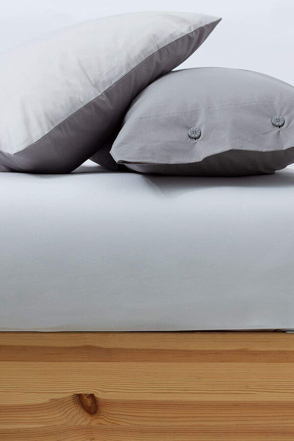 Womensecret Percale cotton fitted sheet gris