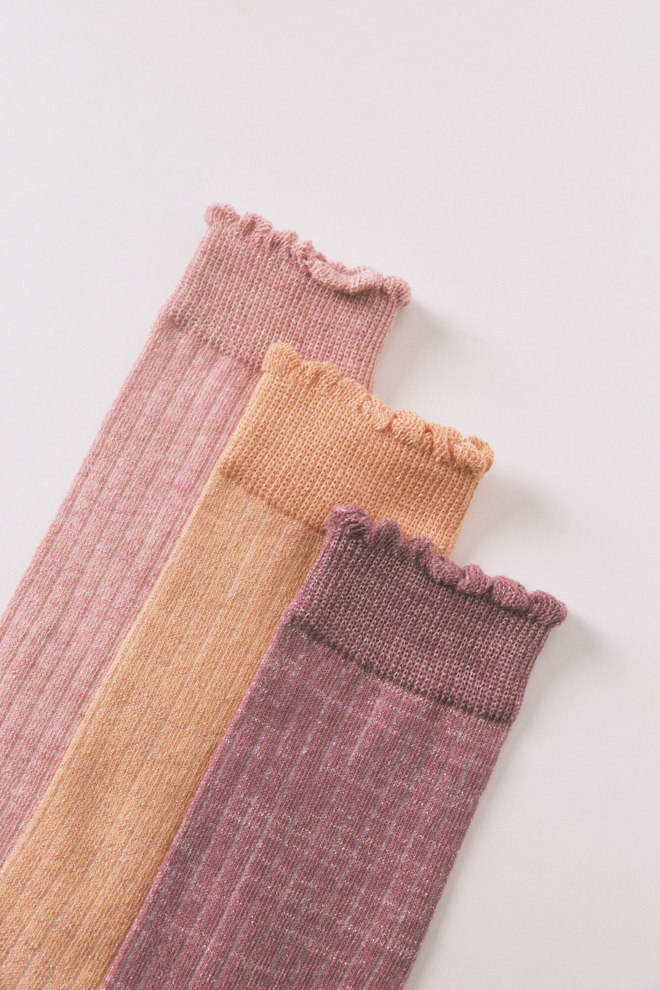 Women'secret Lot de 3 chaussettes longues en lurex roses