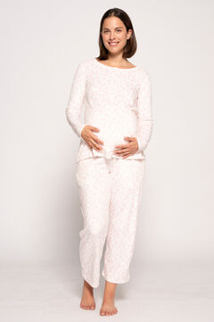 Womensecret Floral maternity velour pyjamas white