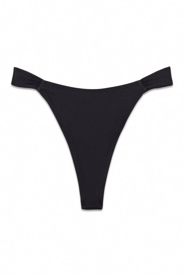 Women'secret Black Brazilian tie-side bikini bottoms black