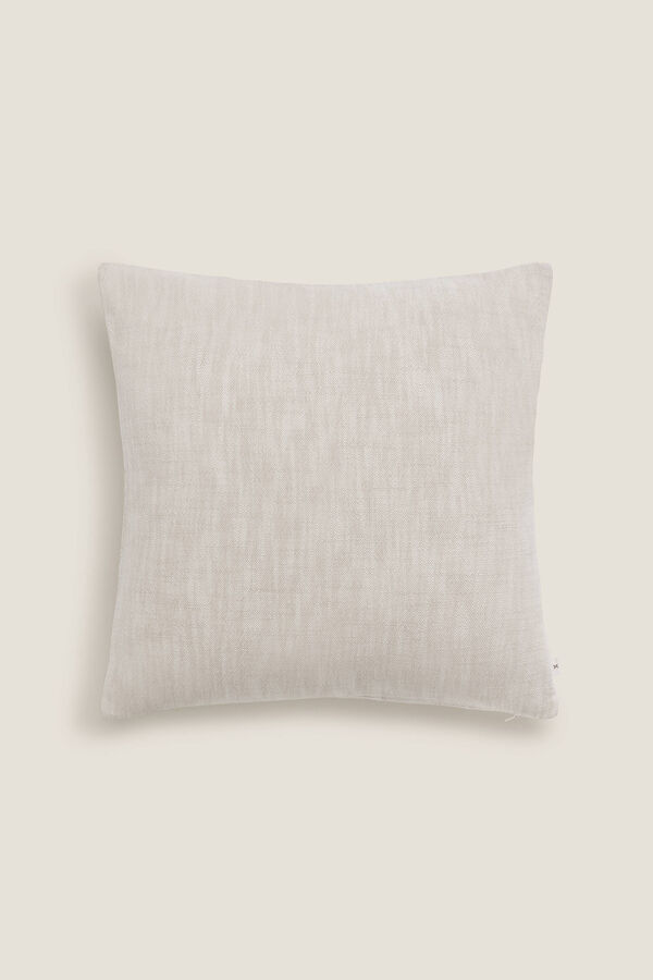 Womensecret Linen-effect cotton cushion cover nude