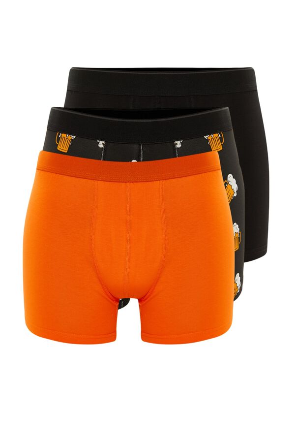Trendyol Plain cotton 3-pack boxers printed