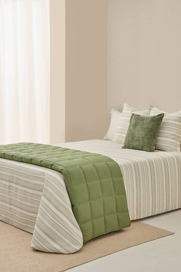 Textura Colcha de microfibra kaki