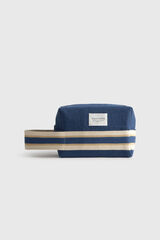 Textura Cotton vanity case with thermal lining blue