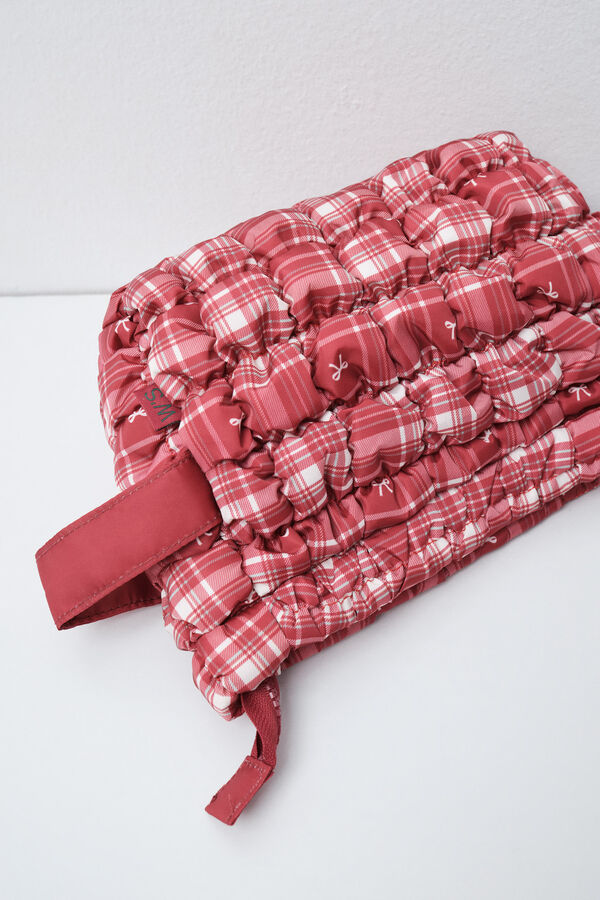 Women'secret Red plaid medium vanity case printed