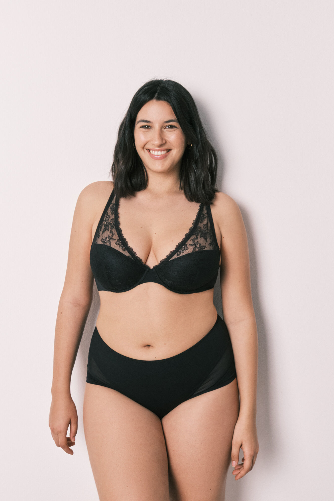 Women'secret Visoke crne steznik gaćice