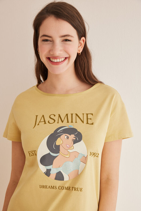Womensecret Pyjama 100 % Baumwolle Disney Jasmine Grün