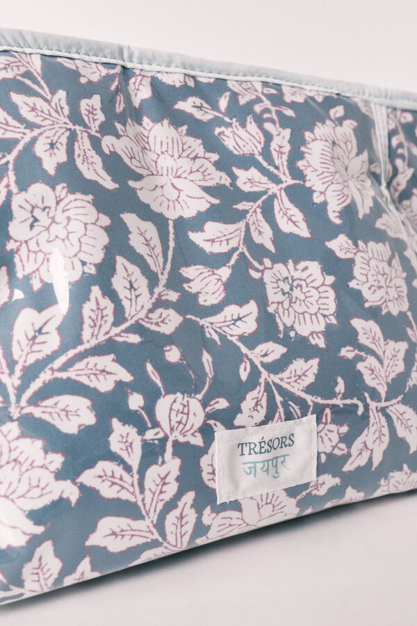Women'secret Trousse de toilette moyenne imprim&eacute;e florale bleue imprim&eacute;