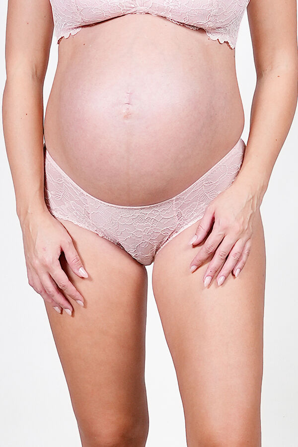 Womensecret Lace maternity panty rózsaszín