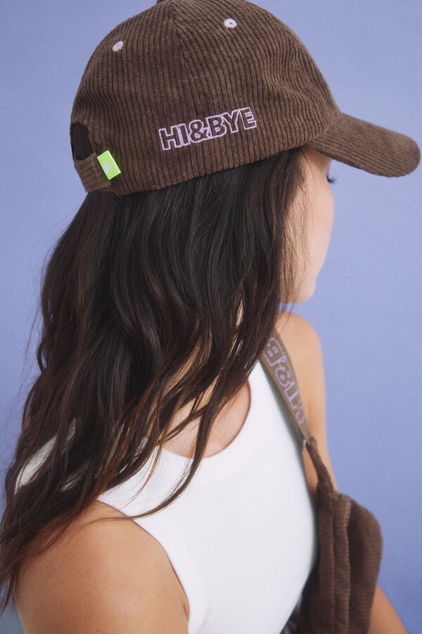 Womensecret Casquette en velours côtelé logo marron nude