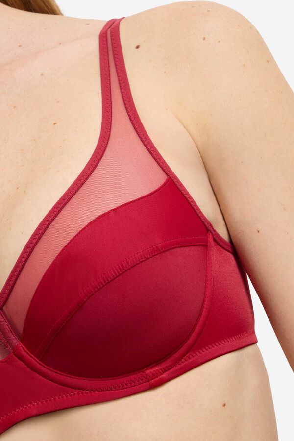 DIM Generous underwired full cup bra DIM rouge