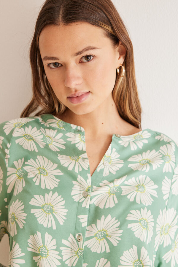 Womensecret Classic 3/4 sleeve pyjamas with print  green
