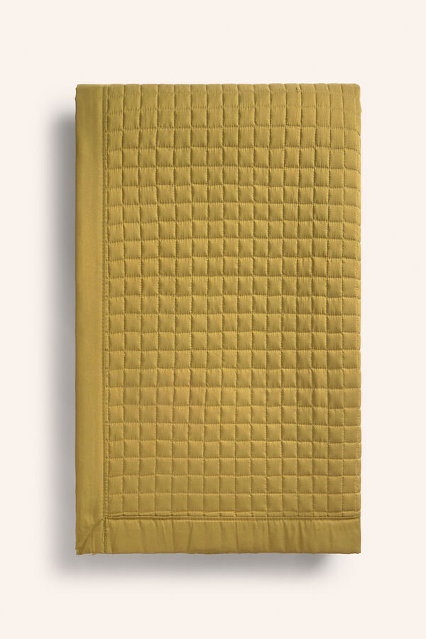 Calma House Narbonne Senf helle Bettdecke mit Print