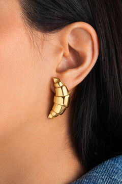 Womensecret Croissant gold-plated steel earrings mit Print