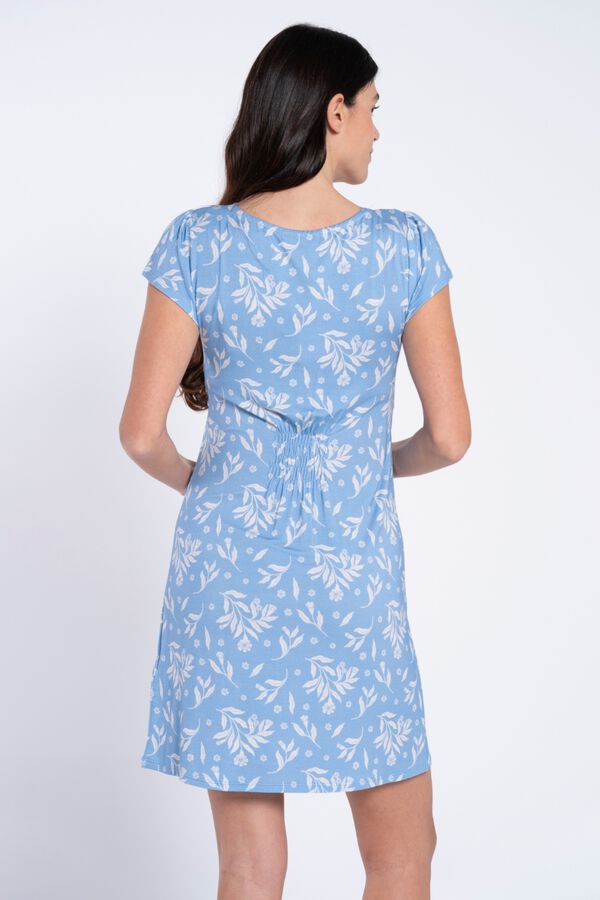 Ohma! Bedrucktes Umstandsnachthemd mit Blumenmuster Blau