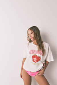 HI&BYE Braga bikini brasile&ntilde;a estampado rayas rosa