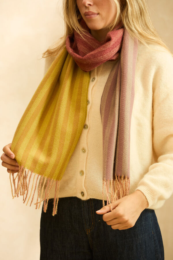 Calma House Bufanda a rayas Shima estampado