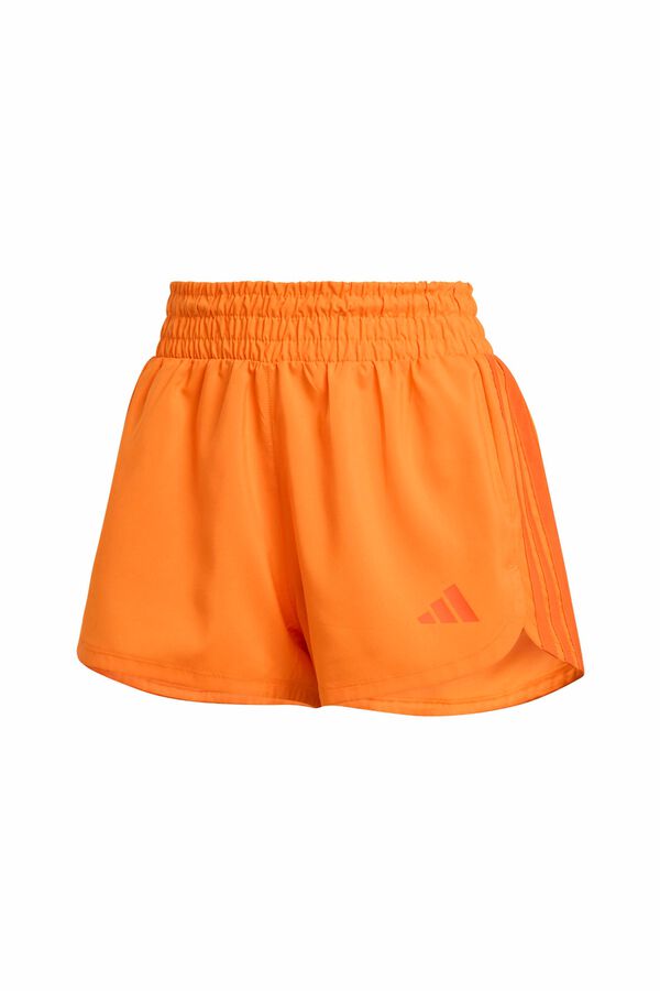 Adidas Short deportivo talle alto Pacer naranja