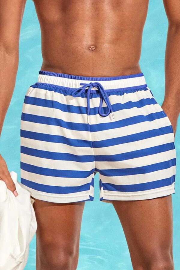 Gisela Navy print men's swimwear printed