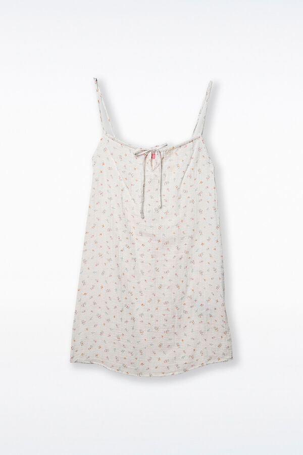 Ohma! Camis&oacute;n premam&aacute; de plumetti estampado blanco