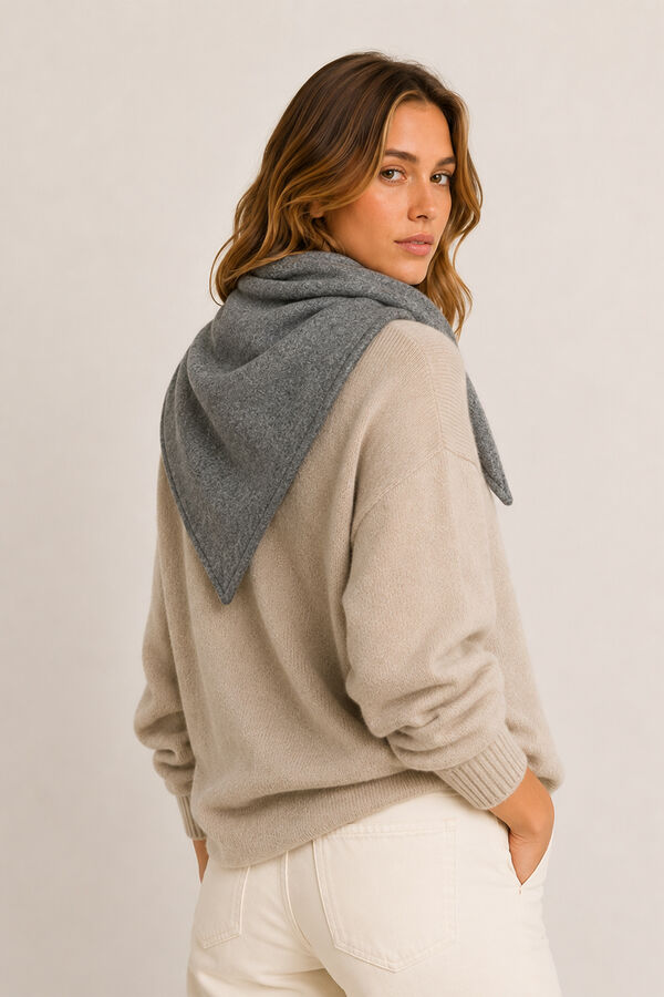 Pieces Winter triangle scarf grey